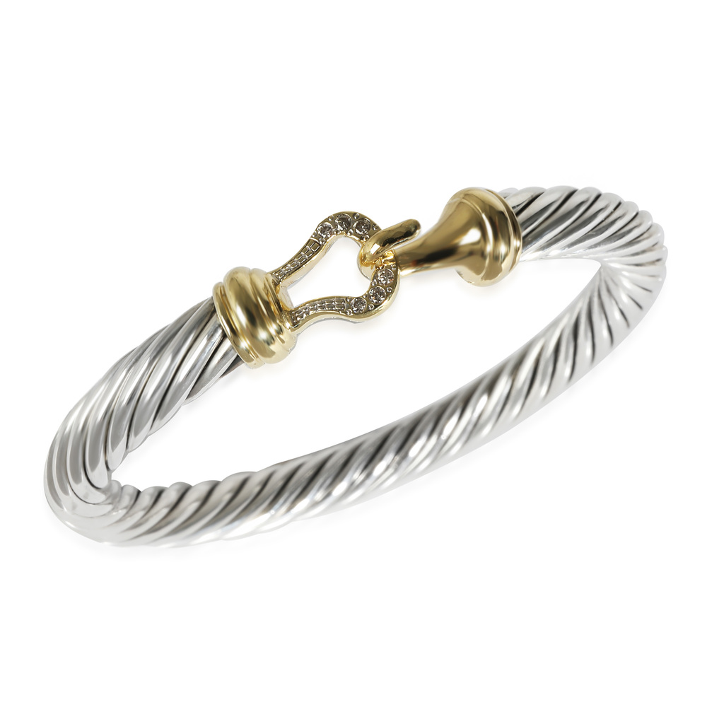 David Yurman Cable Collectibles Bracelet in 18k Yellow Gold/Sterling Silver 0.09 - Picture 2 of 4